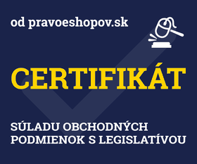 Certifikát súladu obchodných podmienok s legislatívou od pravoeshopov.sk
